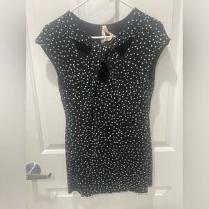 Bailey 44 Black and White Polka Dot Top Size M